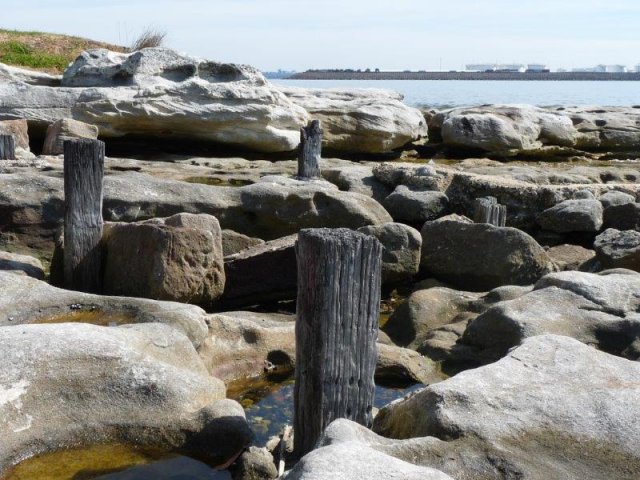 Remants of original La Perouse wharf, overlooking Botany Bay